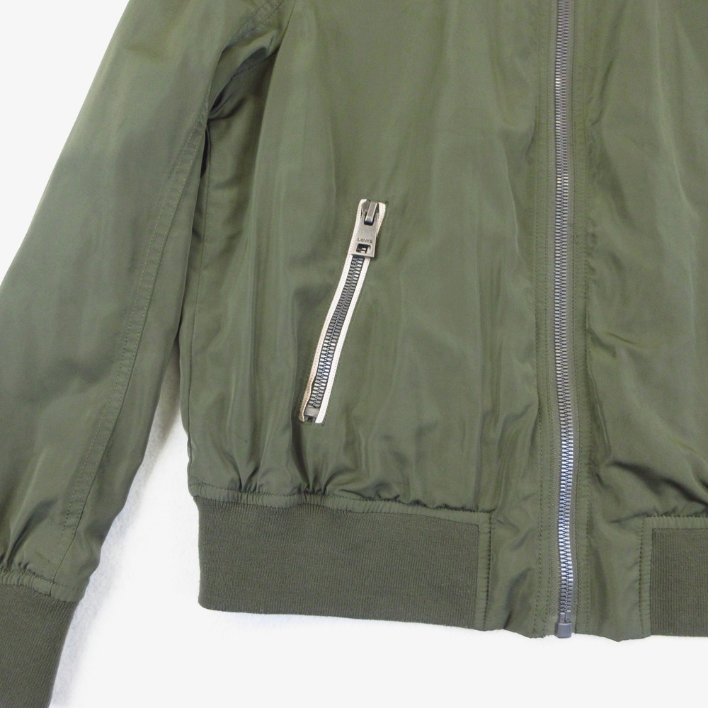 Levis Bomber Jacket Womens L Green MA-1 Style Zip Up Utility Lightweight EUC - Picture 5 of 12